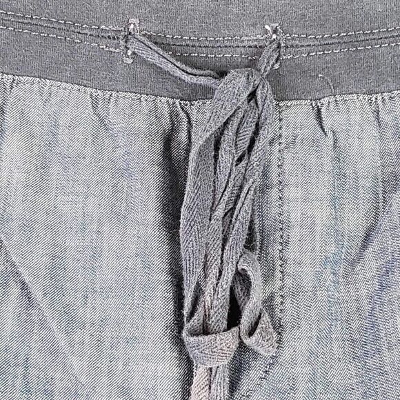 Talbots Pants Crop Womens Plus Size 20WP Blue Cotton Tie Front Canvas - Picture 5 of 9